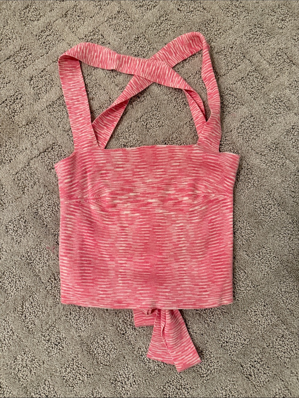Lelis Pink Space-Dye Crossback Tank Top